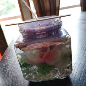 Magic Water Decorative Floral Candle in Glass Jar